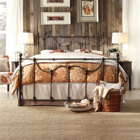 farm house metal bed frame|rustic metal bed frame.